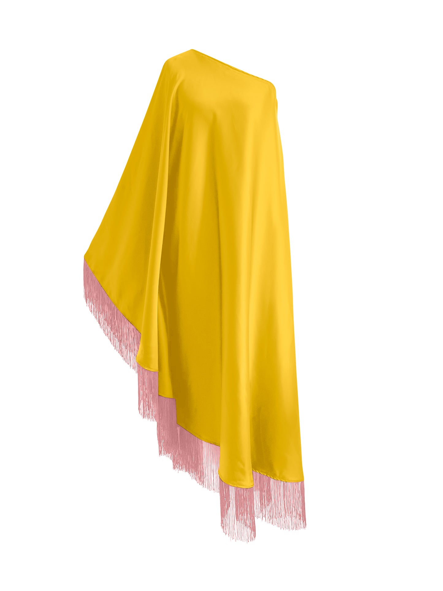 Off Shoulder Glam Dusky Pink Fringe Maxi Dress