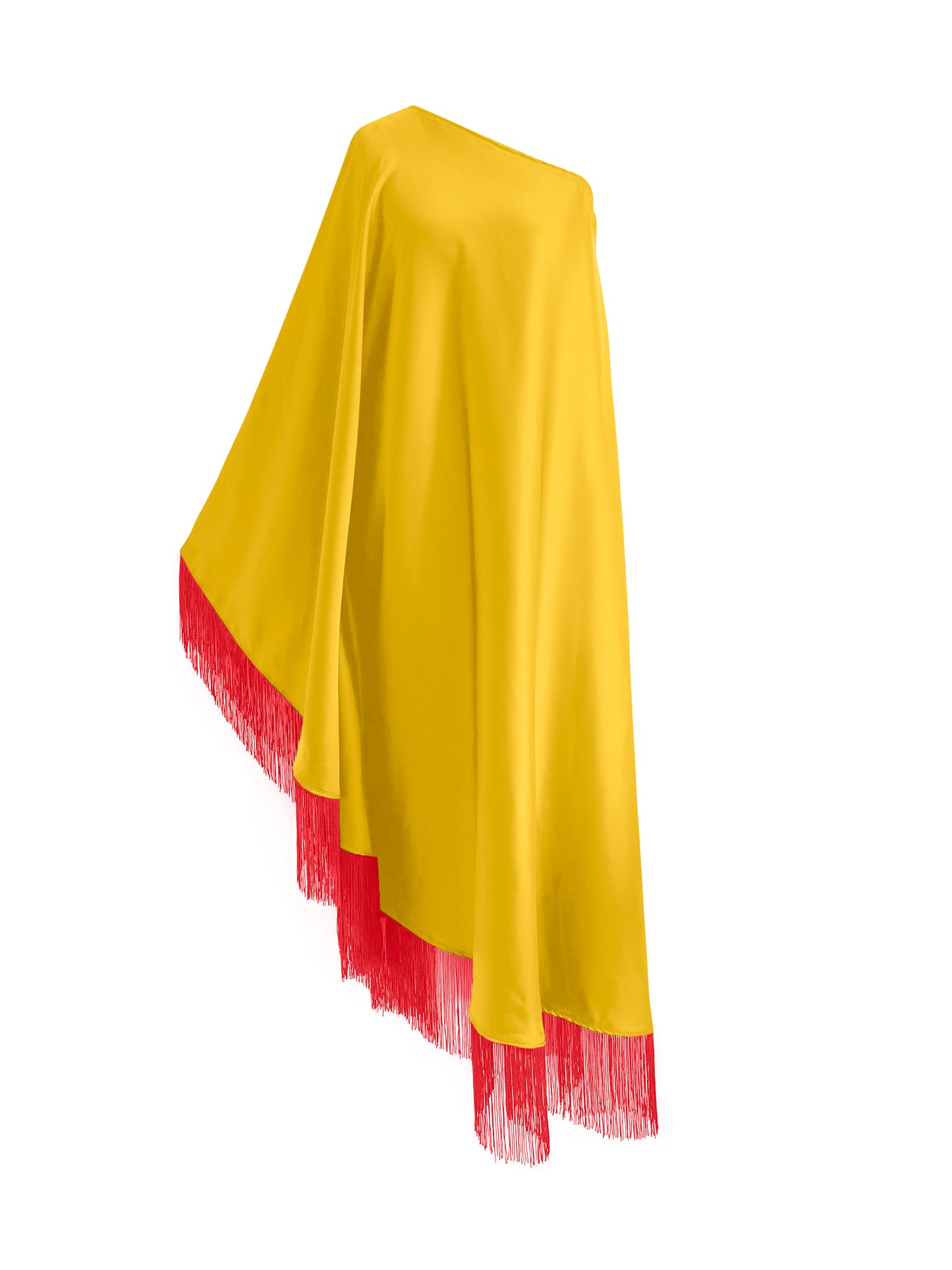 Off Shoulder Glam Red Fringe Maxi Dress