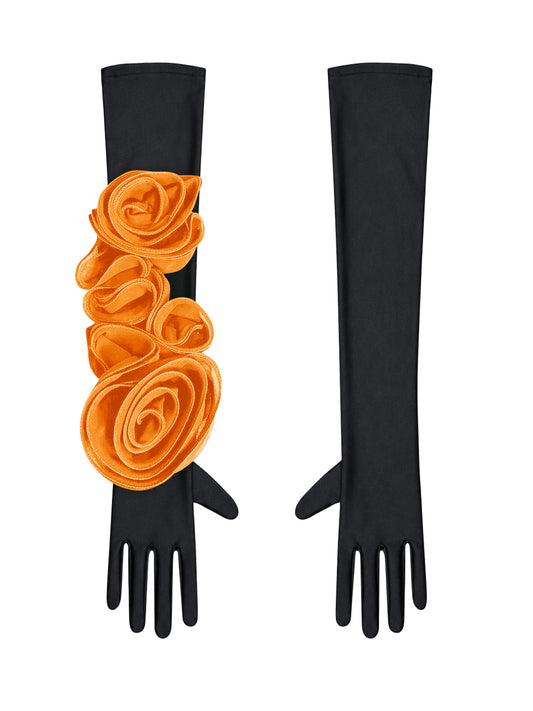 Gloves With Orange Flower
