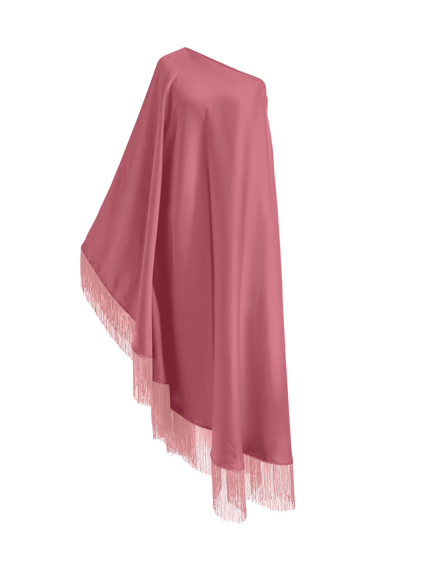 Off Shoulder Glam Dusky Pink Fringe Maxi Dress