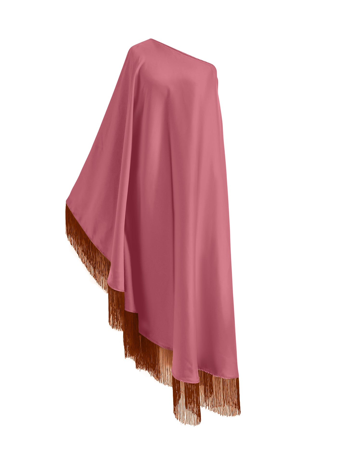 Off Shoulder Glam Brown Fringe Maxi Dress