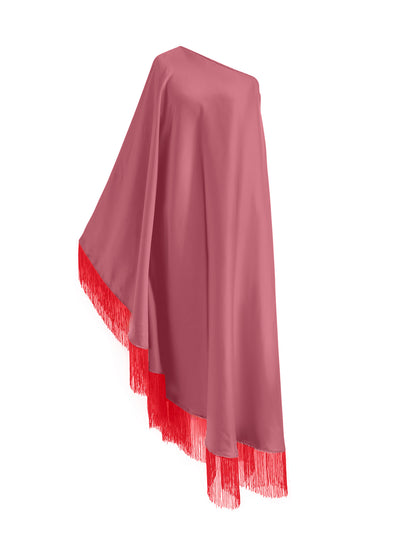 Off Shoulder Glam Red Fringe Maxi Dress