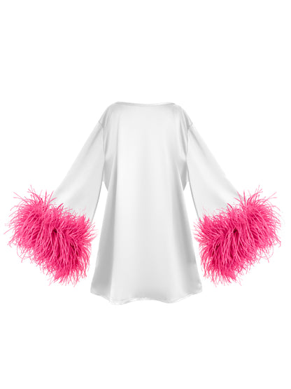 White And Pink Mini Dahlia Dress