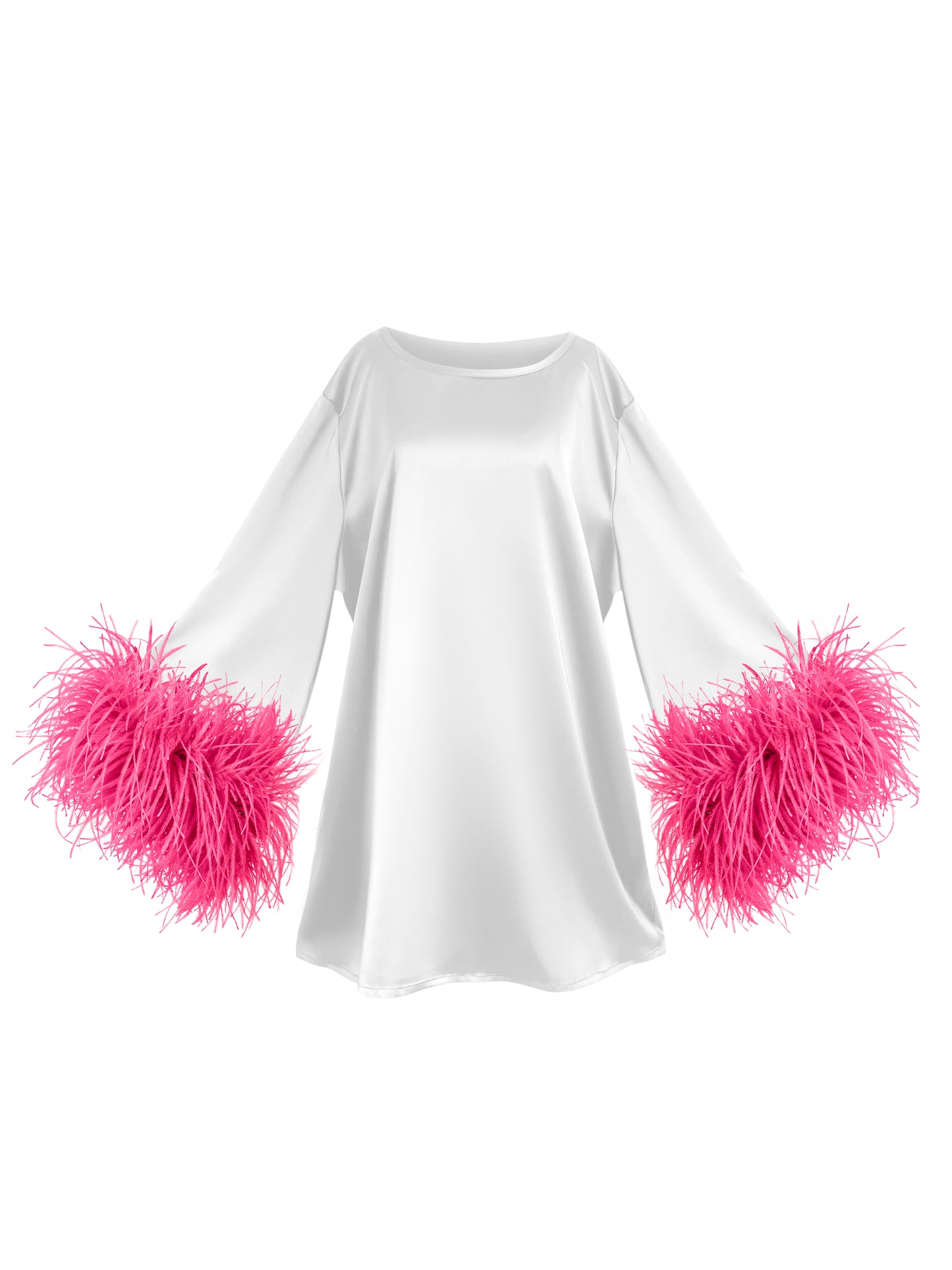White And Pink Mini Dahlia Dress