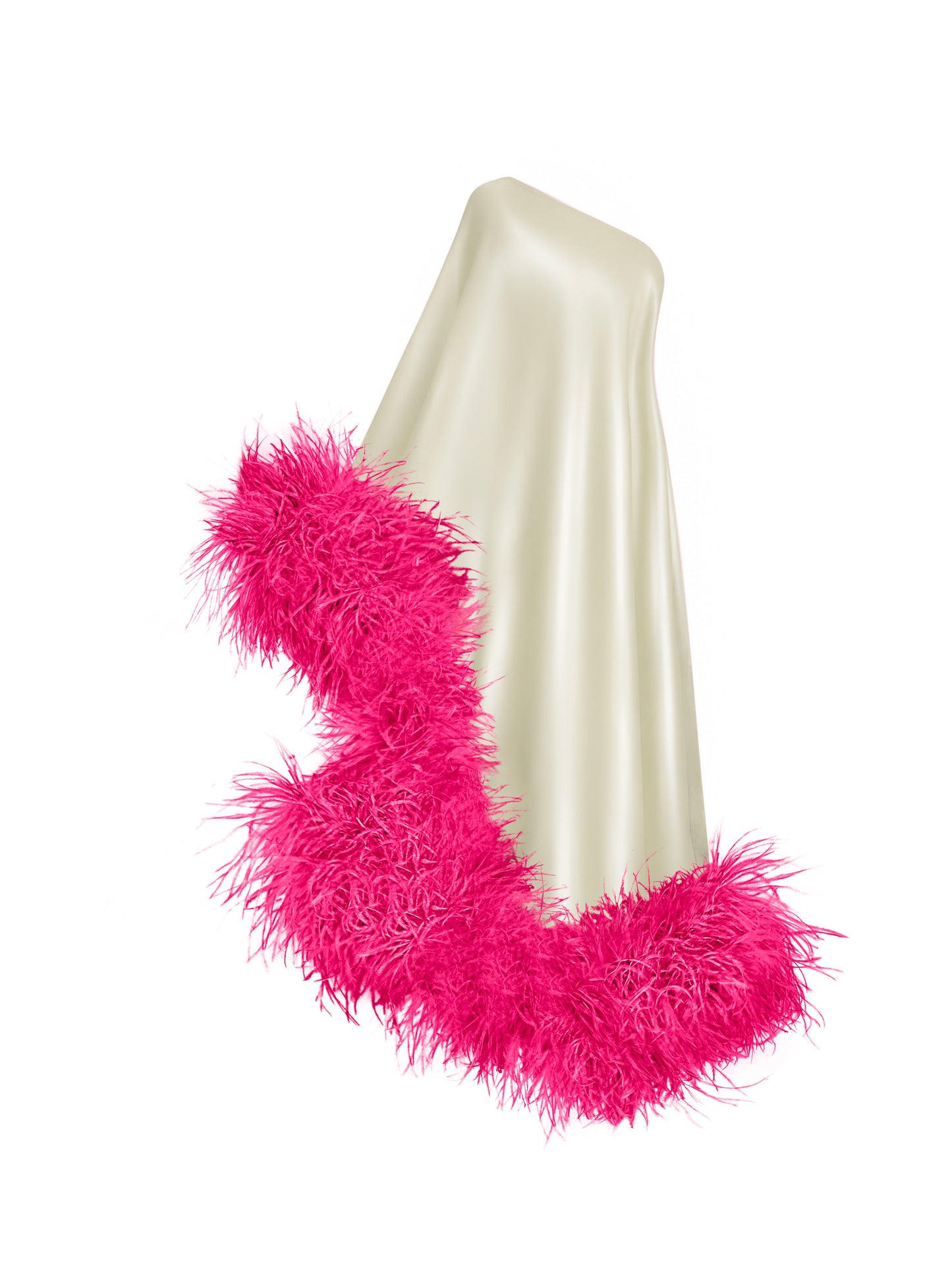 Star Ivory and Fuchsia Feathers Dress