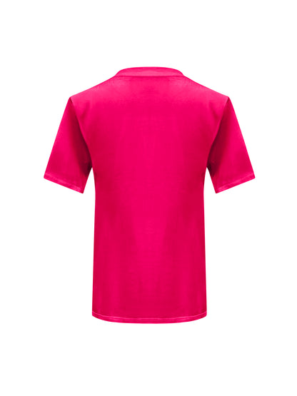 Pink Cotton T-Shirt With Sequin Flower