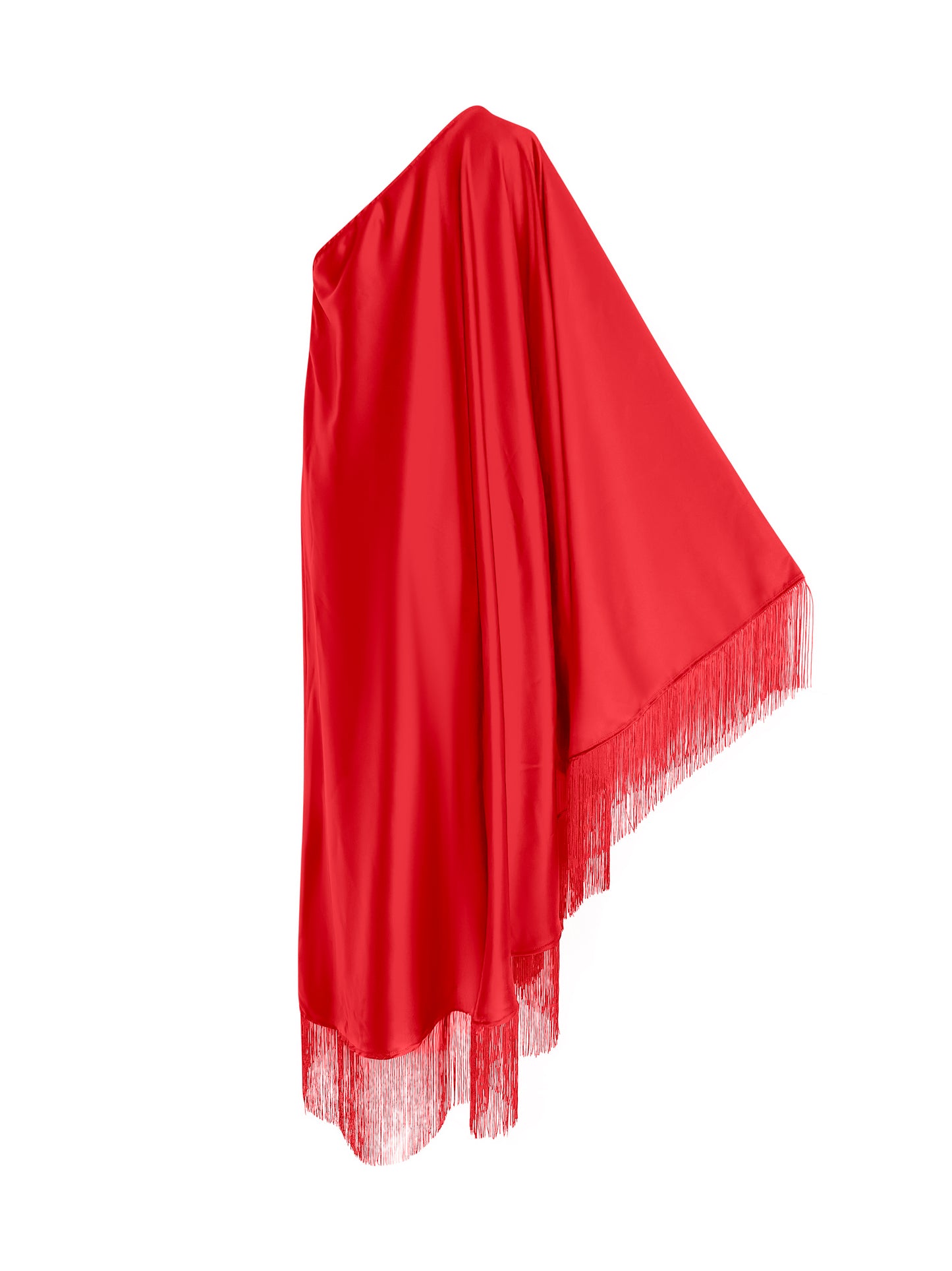 Red Fringe Off Shoulder Summer Glam Maxi Dress