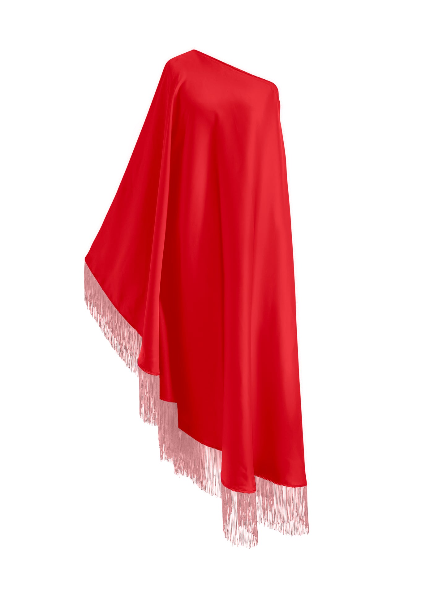 Off Shoulder Glam Dusky Pink Fringe Maxi Dress