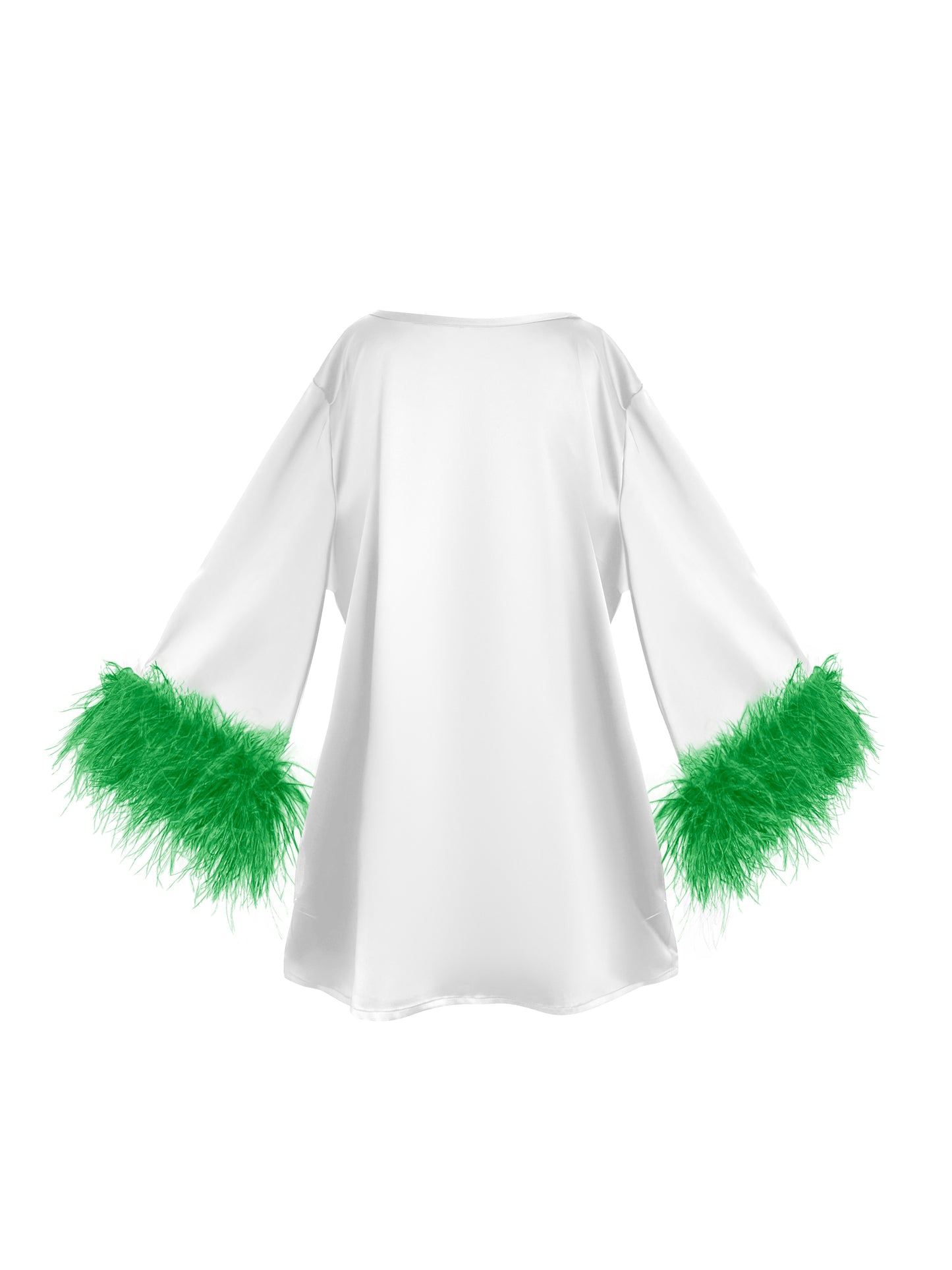 White And Green Mini Dahlia Dress