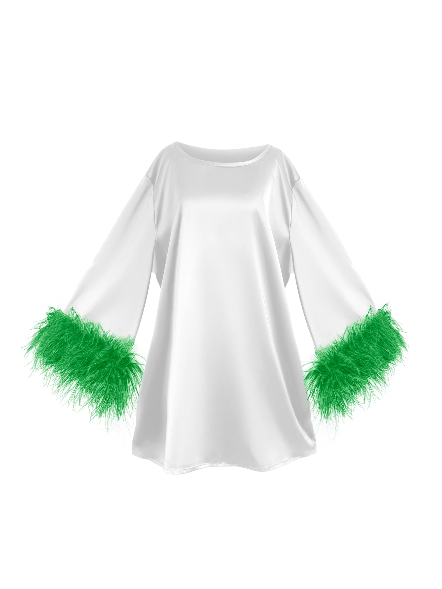 White And Green Mini Dahlia Dress