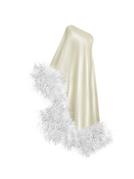 Star Ivory and White Feathers Dress