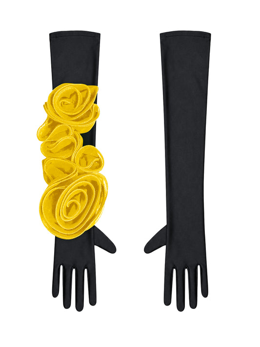 Gloves With Yellow Flower